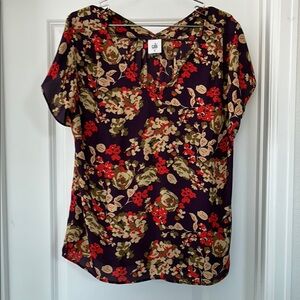 CAbi Multicolor Floral Blouse